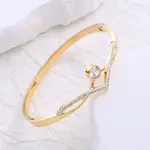 Stainless Steel Micro Pave Cubic Zirconia Bangles