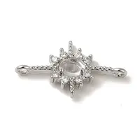 Brass Pave Clear Cubic Zirconia Star Links Connector Charms