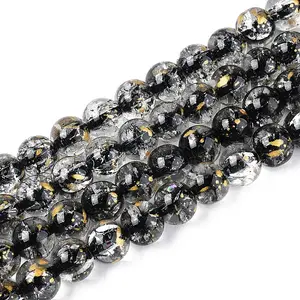 Crackle Transparent Glass Beads Strands