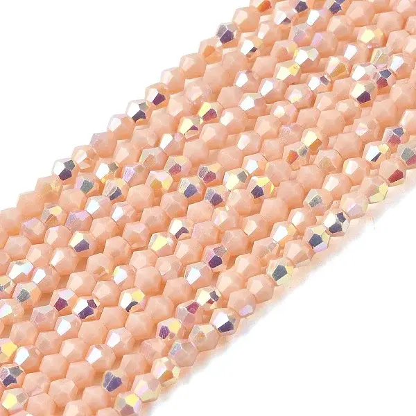 AB Color Plated Opaque Glass Beads Strands