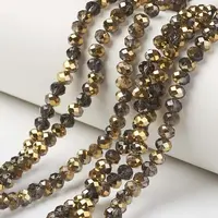 Electroplate Transparent Glass Beads Strands