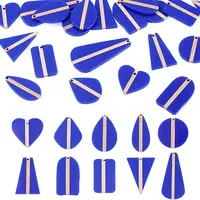 20Pcs 10 Styles Opaque Resin & Wood Pendants