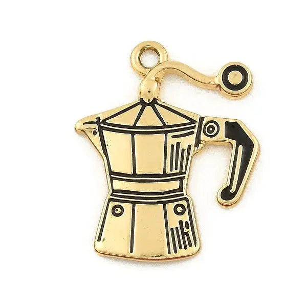 Blended Coffee Alloy Enamel Pendants