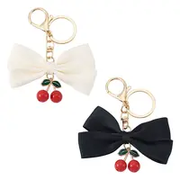 2Pcs 2 Colors Polyester & Alloy & Plastic Keychains