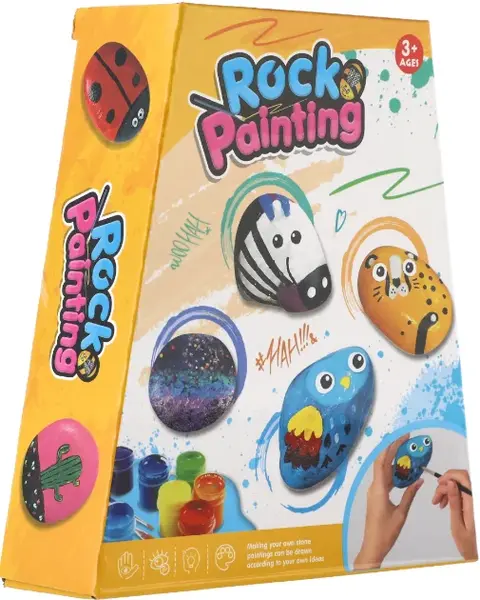 Malování na kameny/oblázky s barvami se štětci