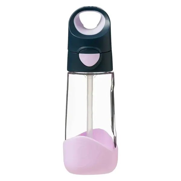 B.BOX Lahev na pití s brčkem 450 ml - indigo/růžová