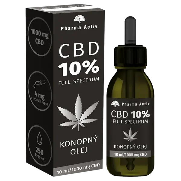 PHARMA ACTIV CBD 10% Full Spectrum Konopný olej 1000mg 10 ml