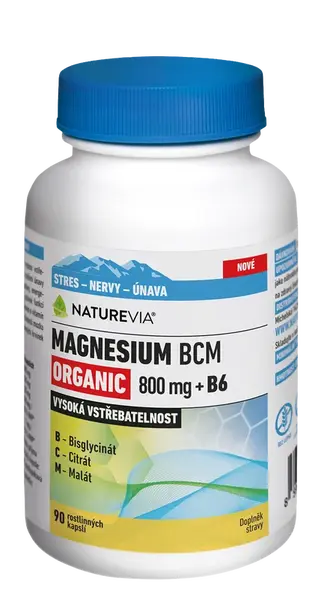 NATUREVIA Magnesium Organic BCM 800mg +B6 90 kapslí