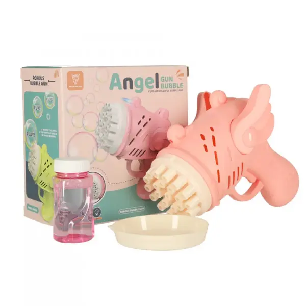 Bublifuková pištol s krídielkami ružová-KIK