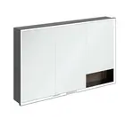 Villeroy & Boch My View+ - Zrkadlová skrinka s LED osvetlením 120x75x17 cm, 3 dvierka, Arizona Oak/matná čierna B48212VH