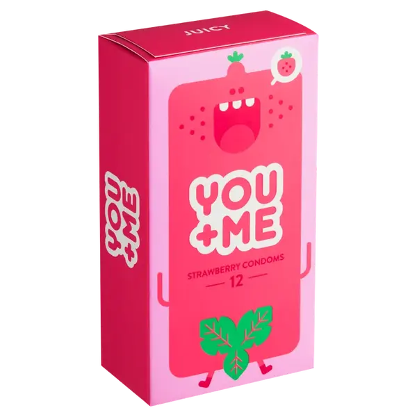 YOU ME Juicy kondomy se šťavnatým jahodovým aroma 12 ks