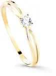 Cutie Diamonds Trblietavý zásnubný prsteň zo žltého zlata s briliantom DZ8027-00-X-1 57 mm
