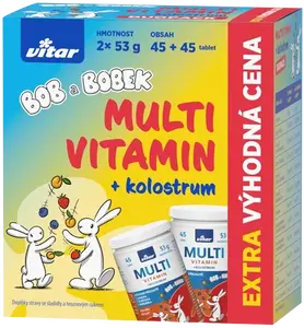 VITAR Multivitamin + kolostrum Bob a Bobek DUOPACK 2 x 45 tablet