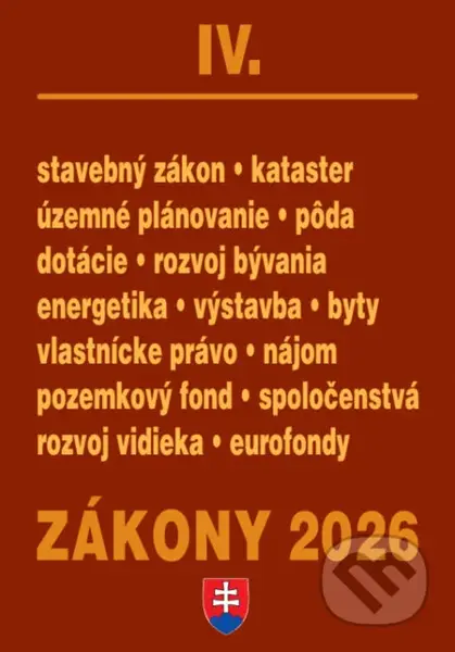 Zákony IV/ 2026 – Stavebný zákon a územné plánovanie - kniha z kategorie Správní právo
