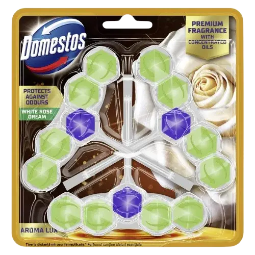 DOMESTOS Aroma Lux White Rose & Tea Tree Oil WC blok 3 x 50 g