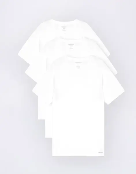 Tričko Organic Basics True Crewneck Tee 3-Pack White / White / White