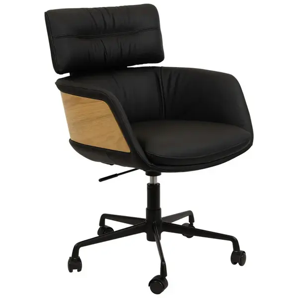 Dieter Knoll OTOČNÁ ŽIDLE, černá, barvy dubu