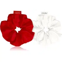 GLOV Satin Scrunchies S gumičky do vlasů Red/Beige 2 ks