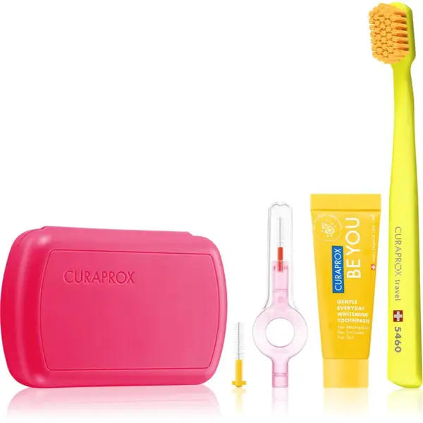 Curaprox Travel Set cestovní set na zuby, jazyk a dásně Magenta