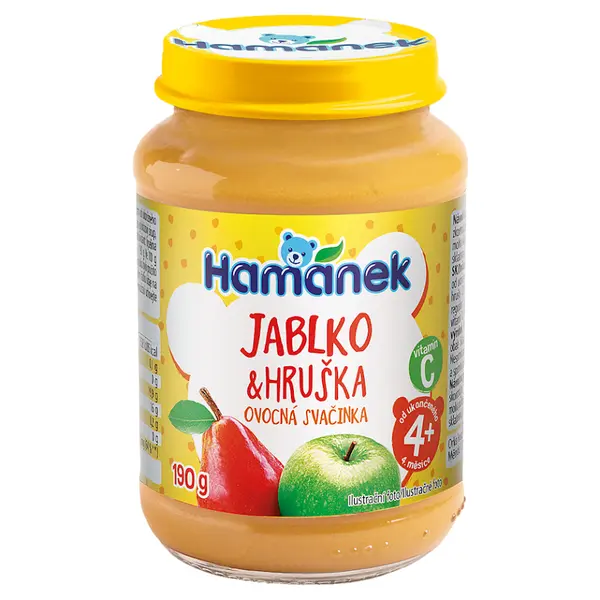 HAMÁNEK Kojenecká výživa hruška a jablko 4m+ 190 g