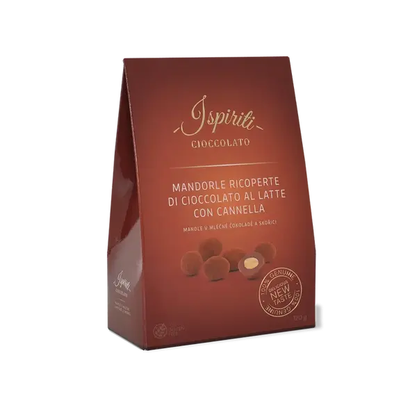 ISPIRITI Mandle v mléčné čokoládě se skořicí 120 g