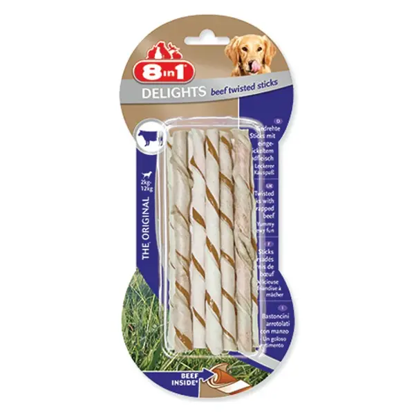 8IN1 Delights kroucená žvýkací tyčinka hovězí 10 kusů