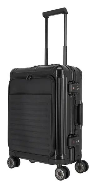 Hliníkový kufr Travelite Next 4w S Front pocket Black