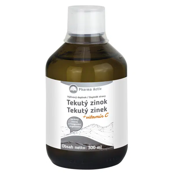 PHARMA ACTIV Tekutý zinek + vitamín C 300 ml