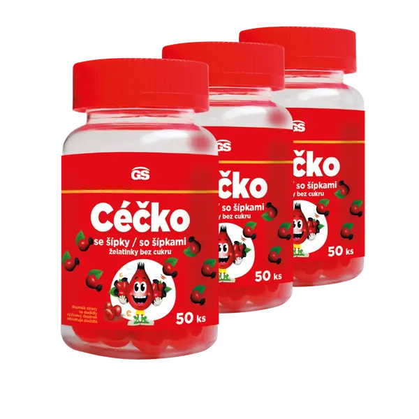 GS Céčko se šípky, želatinky bez cukru, 3 × 50 ks