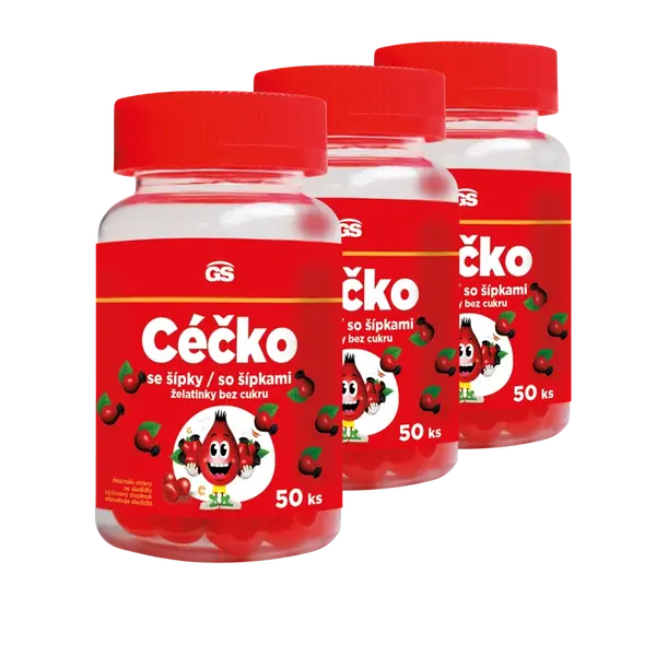 GS Céčko se šípky, želatinky bez cukru, 3 × 50 ks