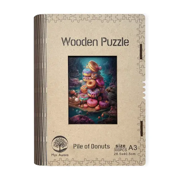 EPEE Wooden puzzle Pile of Donuts A3