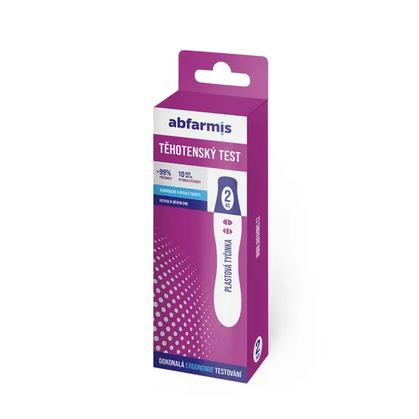 ABFARMIS Těhotenský test, testovací tyčinky10 mIU/ml 2 ks
