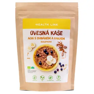 HEALTH LINK Ovesná kaše acaí s banánem a kakaem BIO 300 g