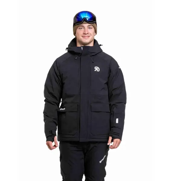 Meatfly pánská SNB & SKI bunda Vertigo Black / Black Ripstop | Černá | Velikost M
