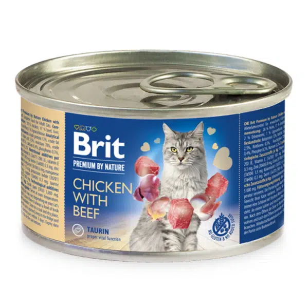 BRIT Premium by Nature Chicken with Beef konzerva pro kočky 200 g