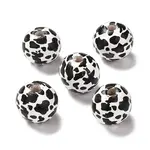 Printed Wood European Beads