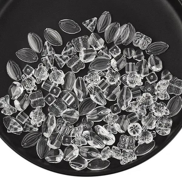 150Pcs Gradient Color Transparent Glass Beads