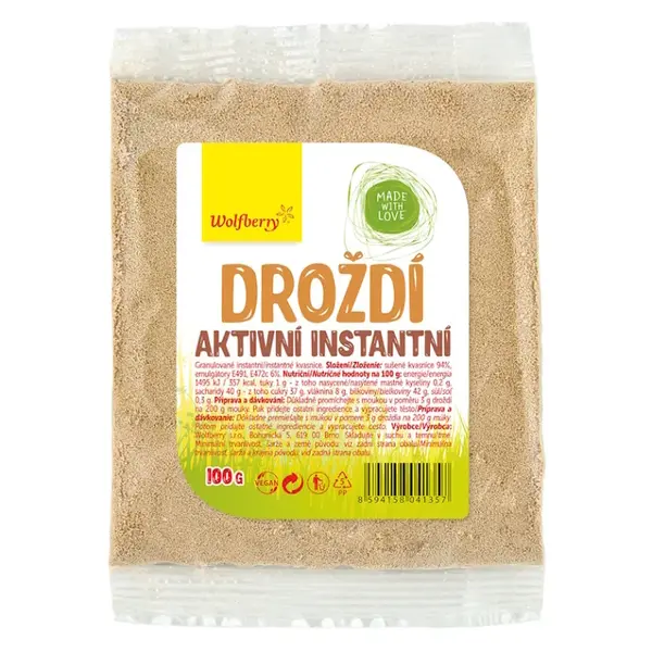WOLFBERRY Droždí aktivní instantní kvasnice 100 g