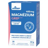 VITAR Magnézium 400 mg + vitamín B6 + vitamín C příchuť grep 20 sáčků
