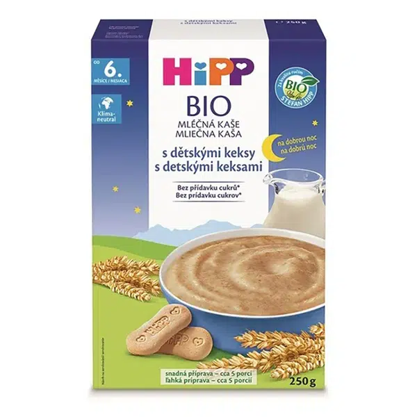 HIPP Mléčná kaše na dobrou noc s dětskými keksy BIO 250 g
