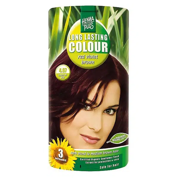 HENNA PLUS Přírodní barva na vlasy 4.67 Červeně fialově hnědá 100 ml