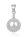 Beneto Elegantní stříbrný přívěsek s říční perlou AGH155P