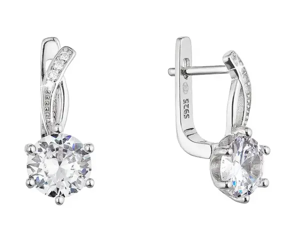 Evolution Group - Pavona Elegantní stříbrné náušnice s čirým zirkonem 11461.1