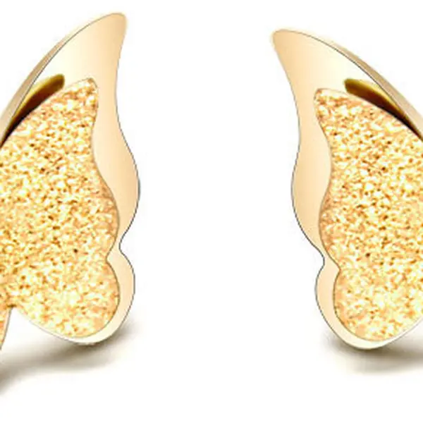 Troli Pozlacené motýlí náušnice Metal Butterfly KES-048-GOLD