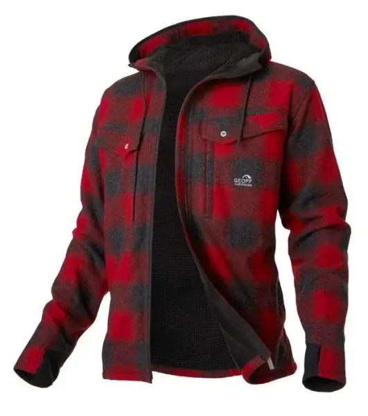 Geoff anderson zateplená bunda ezmar2+ červená s kapucí - m