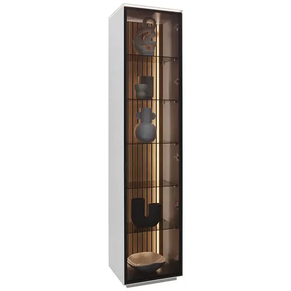 Dieter Knoll VITRÍNA, dub, antracitová, bílá, barvy dubu, 45,8/198,6/40 cm