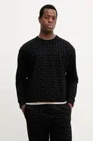 Bavlněná mikina Joop! pánská, černá barva, vzorovaná, 30047447