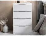 Noční stolek/skříňka se 4 zásuvkami Smilla, výška 79 cm, bílý