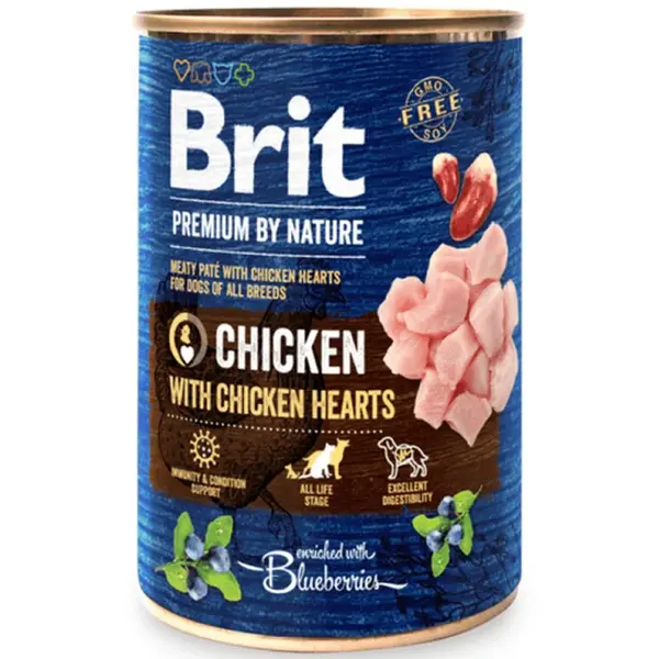 Brit konzerva Premium by Nature Chicken & Hearts 800 g