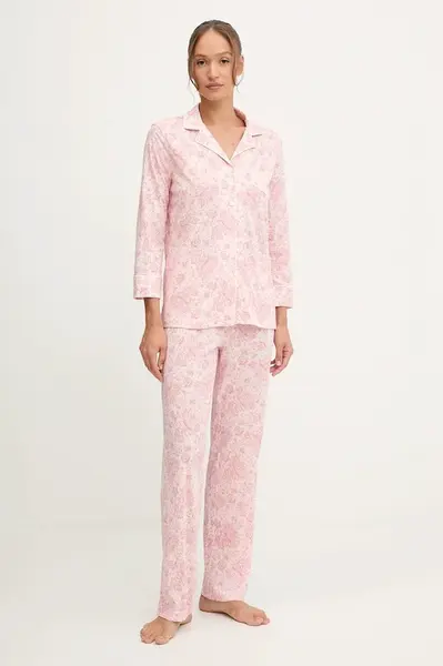 Pyžamo Lauren Ralph Lauren dámské, růžová barva, ILN92443